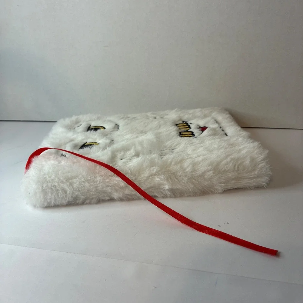 Harry Potter Hedwig Snowy Owl Faux Fur Journal Notebook Diary NEW Ribbon Whimsy